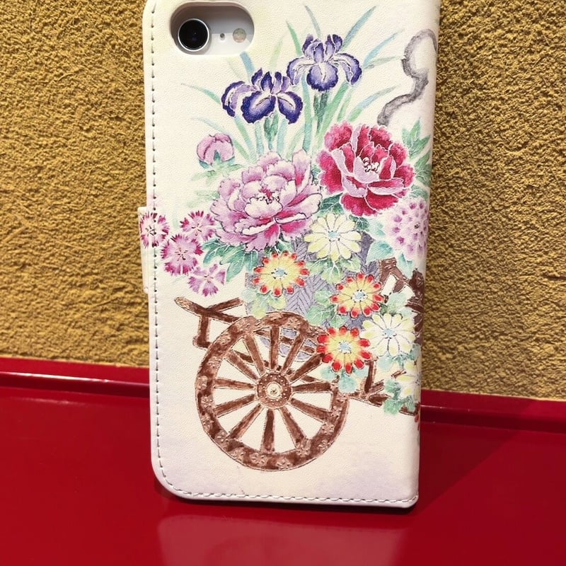 友禅スマホケース手帳型 花車 | 隆生工房 STORE