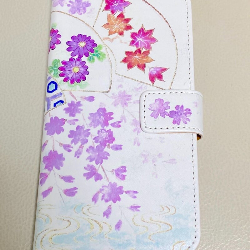 友禅スマホケース手帳型 扇子 | 隆生工房 STORE