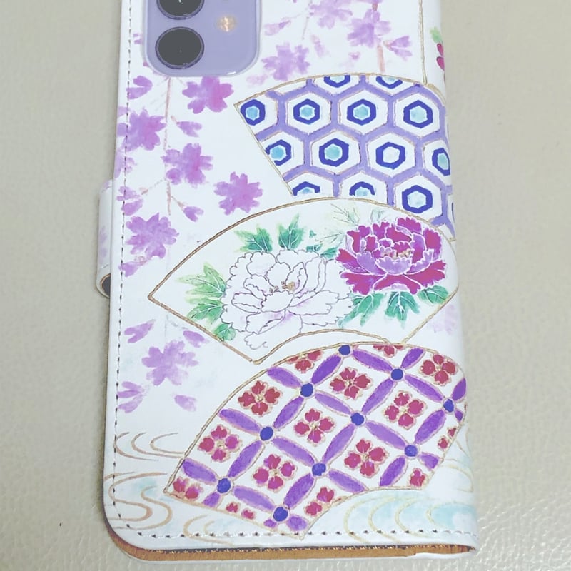 友禅スマホケース手帳型 扇子 | 隆生工房 STORE