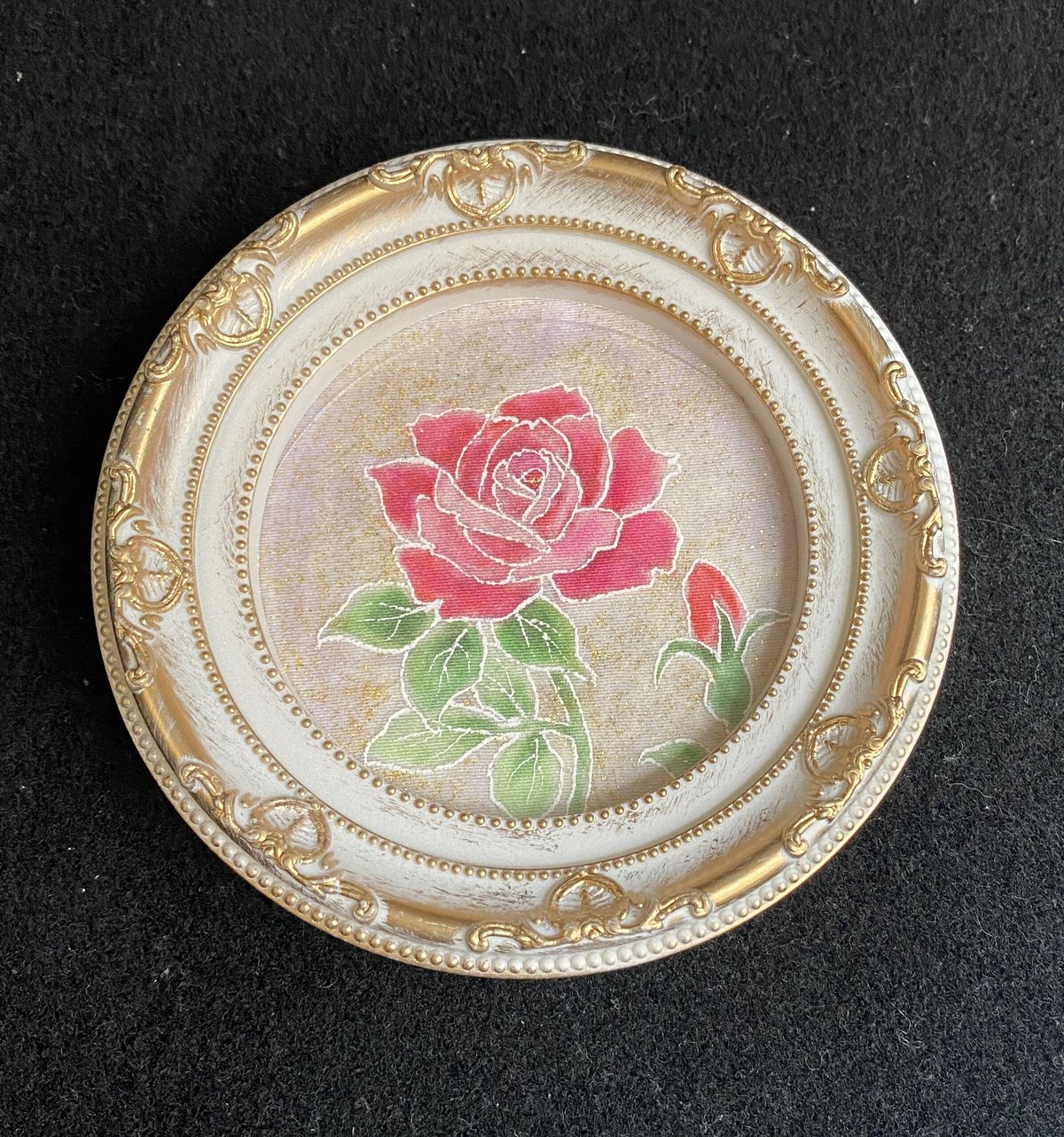 友禅画「薔薇一輪」 | 隆生工房 STORE
