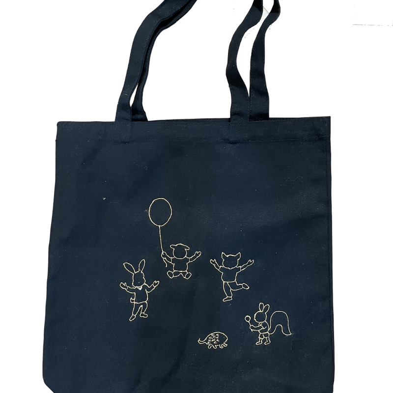 エコバッグ うさぎ(黒) | 隆生工房 STORE