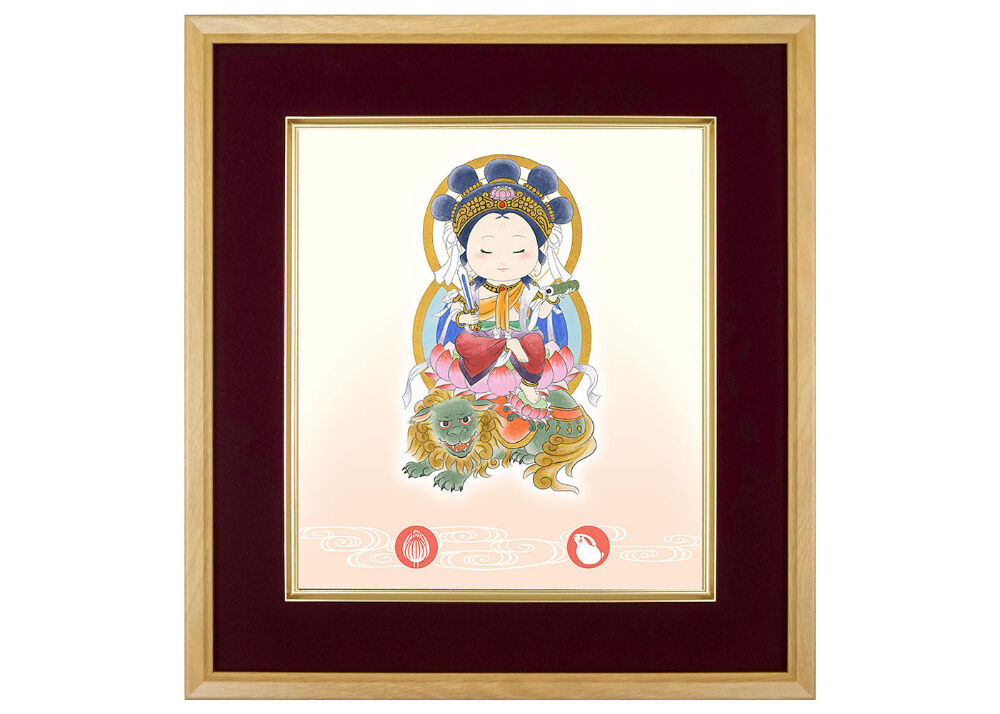 木彫作家/平野富山「うさぎ」/兎/卯/肉筆色紙/額装 木彫作家/平野富山「うさぎ」/兎/卯/肉筆色紙/額装