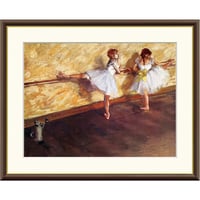 ドガ 「バーで練習する踊り子たち」 額入り 複製画 高精彩工芸画  額装画 レプリカ 印象派 オペラ座 バレエ J1-170 【納期：約1週間】