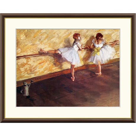 ドガ 「バーで練習する踊り子たち」 額入り 複製画 高精彩工芸画  額装画 レプリカ 印象派 オペラ座 バレエ J1-170 【納期：約1週間】