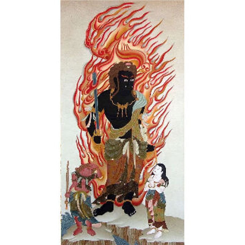 時代仏画不動明王掛軸