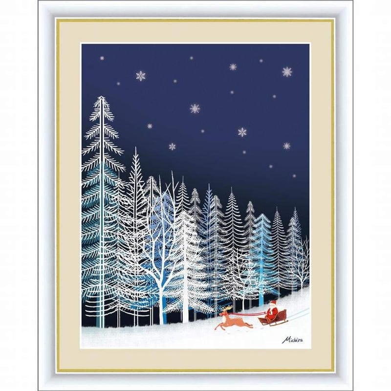 田口みちる『雪の結晶』高精細巧芸画 F4号 新品 絵画 額付 インテリア 