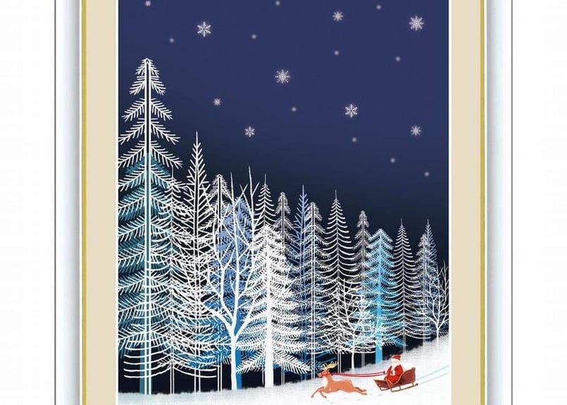 高精細デジタル版画 額装絵画 やすらぎの夜景 田口 みちる作 「雪の