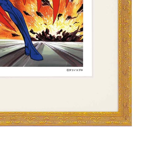 タツノコプロ監修 「科学忍者隊ガッチャマン-3」  ジークレー版画 額入り 劇画 複製 昭和のテレビアニメ 1972年～TV放映 大鷲の健 【四つ切】【C8011】