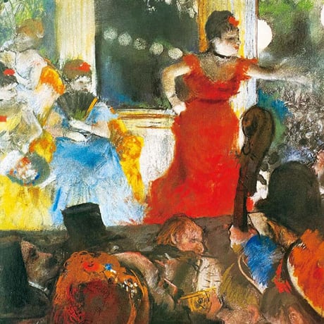 ドガ 「カフェ・コンセール、レザンバサドゥール」 額入り 複製画 高精彩工芸画 額装画 レプリカ 印象派 J1-164 【納期：約1週間】