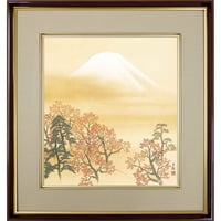 【色紙額】 横山大観「日本心神（にほんしんしん）」額入り 日本画の名作 高精彩工芸画 複製画 風景画 レプリカ 絵画 美術品 アート K10-006