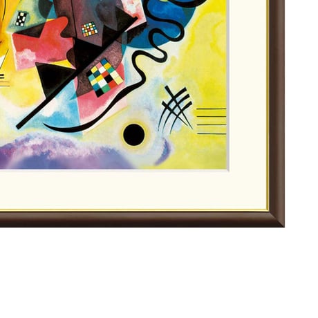 カンディンスキー 「黄・赤・青」 額入り 複製画 高精彩工芸画 額絵 額装画 レプリカ 前衛 アート 抽象画 表現主義 J1-191 【納期：約1週間】
