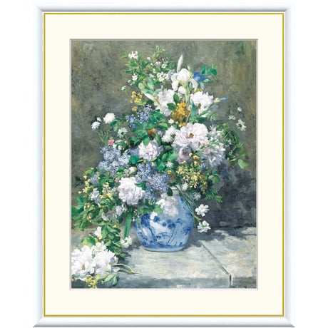 ★ ルノワール 「春のブーケ」 額入り 複製画 高精彩工芸画 額絵 額装画 名画 レプリカ 透明アクリル 印象派 春の花 J1-032 【納期：約1週間】