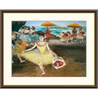 ドガ 「花束を持ち挨拶する踊り子」 額入り 複製画 高精彩工芸画 額装画 レプリカ 印象派 バレエ オペラ座 J1-168 【納期：約1週間】