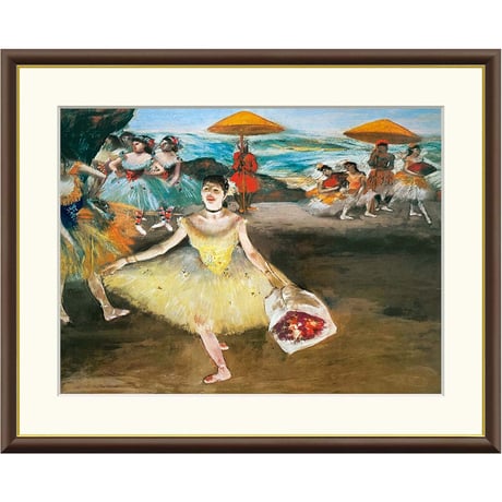 ドガ 「花束を持ち挨拶する踊り子」 額入り 複製画 高精彩工芸画 額装画 レプリカ 印象派 バレエ オペラ座 J1-168 【納期：約1週間】