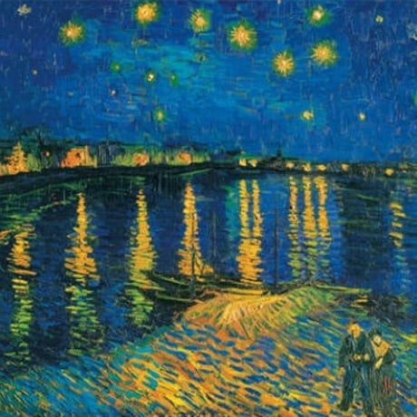 ＊ ゴッホ 「ローヌ川の星月夜」 F6号　額入り　複製画　静物画　ジクレー　透明ジェル加工　透明アクリル　後期印象派 【世界の名画】