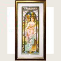 ☆ 版画 ミュシャ 「四つの時・昼の輝き」 ピエゾグラフ 額入り 美人画