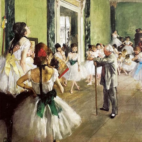 ドガ 「ダンスのレッスン」 額入り 複製画 高精彩工芸画 額装画 レプリカ 印象派 オペラ座 バレリーナ バレエ J1-162 【納期：約1週間】