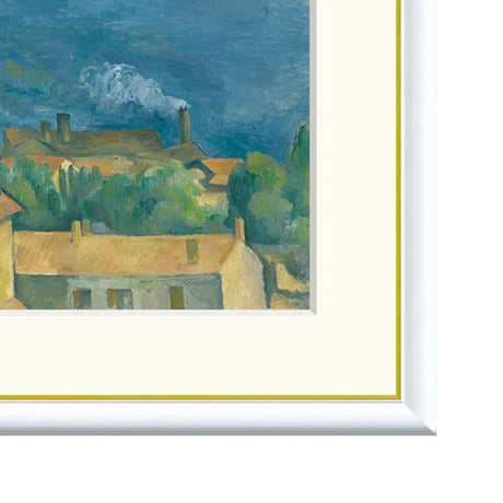 セザンヌ 「エスタックから眺めたマルセイユ湾」 額入り 複製画 高精彩工芸画  額装画 レプリカ 印象派 近代絵画 風景画 J1-058 【納期：約1週間】