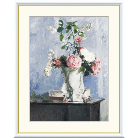 ピサロ 「花のブーケ」 額入り 複製画 高精彩工芸画  額装画 レプリカ 印象派 静物画 J1-088 【納期：約1週間】