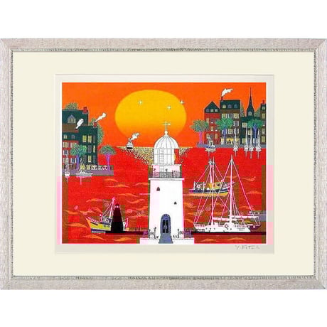 ☆吉岡浩太郎☆「 彩りの並木道 」シルク版画新品！