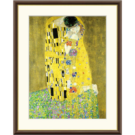 クリムト 「接吻」 額入り 複製画 高精彩工芸画  額装画  レプリカ ウィーン分離派 ザ・キッス KISS J1-071 【納期：約1週間】