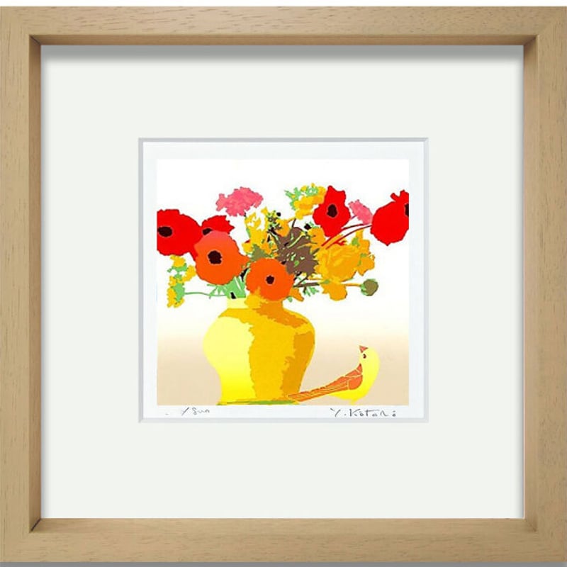 吉岡浩太郎『花』30角 シルクスクリーン 額入り 新品 | 名画.shop