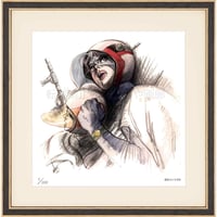 タツノコプロ監修 「科学忍者隊ガッチャマンII -2」 ジークレー版画 額入り 複製画 昭和のテレビアニメ 1978年TV放映 大鷲の健 【300角】 【C8003】