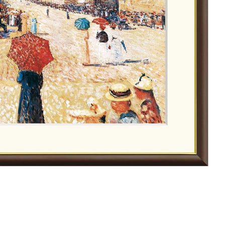 ★ ムンク 「オスロ カール・ヨハン通りの春の日」 額入り 複製画 高精彩工芸画 額絵 額装画  名画 レプリカ 透明アクリル 表現主義 ベルゲン美術館（ドイツ）所蔵 J1-118【納期：約1週間】