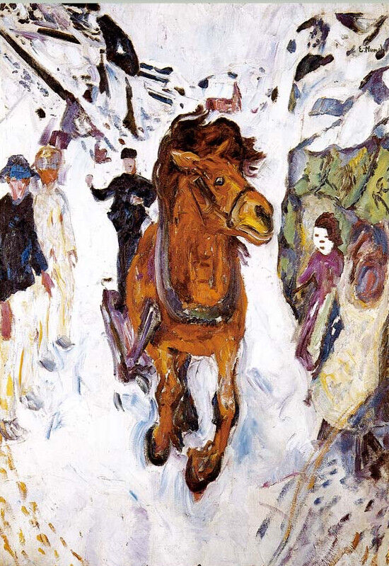 ムンク「疾駆する馬」美術工芸版画 世界の名画 おうち美術館 絵画 洋画 