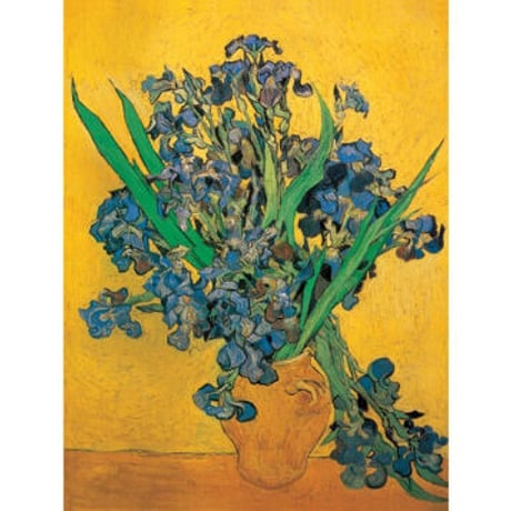 ＊ ゴッホ 「アイリスのある花瓶、黄色い背景」 F6号　額入り　複製画　静物画　ジクレー　透明ジェル加工　透明アクリル　後期印象派 【世界の名画】