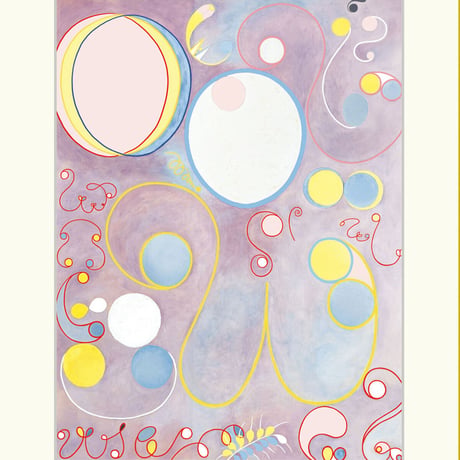 ヒルマ・アフ・クリント 「The Ten Largest, No.8, Adulthood」 額入り 複製画 高精彩工芸画 額装画 レプリカ 透明アクリル 抽象画  J1-220【納期：約1週間】