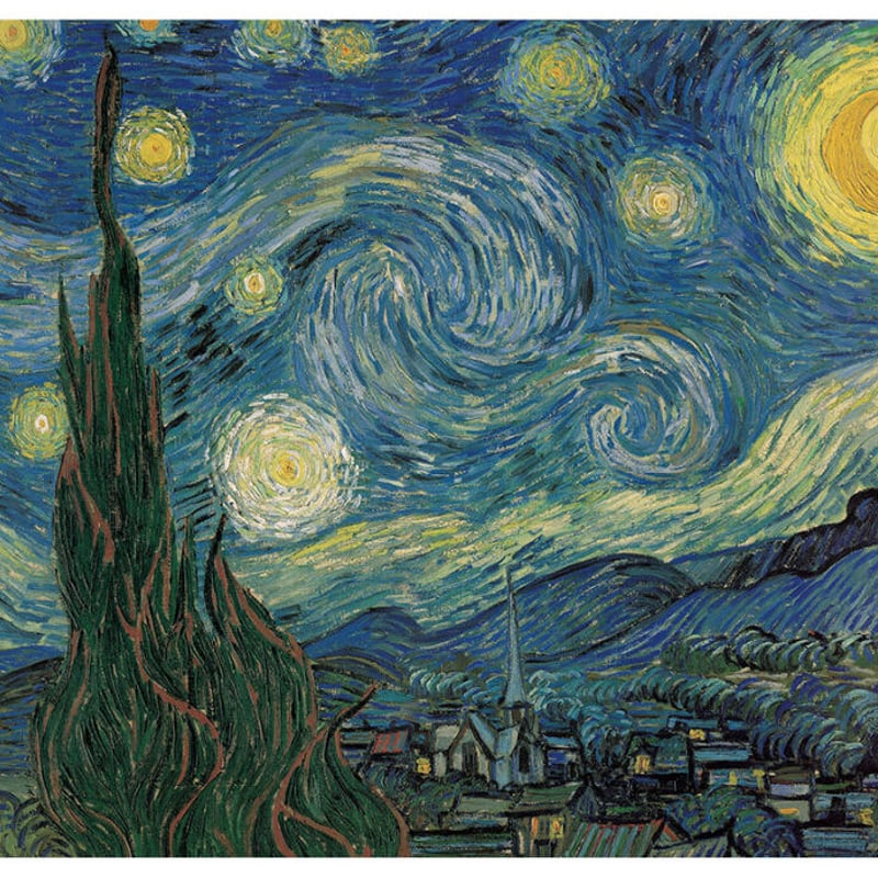 世界の名画】 ゴッホ 『星月夜』 F6号 複製画 額入り 透明ジェル加工 