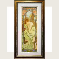 sachi ミュシャ 夜の安らぎ 複製画 額縁入り