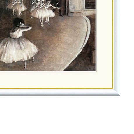 ドガ 「舞台稽古」 額入り 複製画 高精彩工芸画 額装画 レプリカ 印象派 パリのオペラ座 バレエ バレリーナ J1-167 【納期：約1週間】