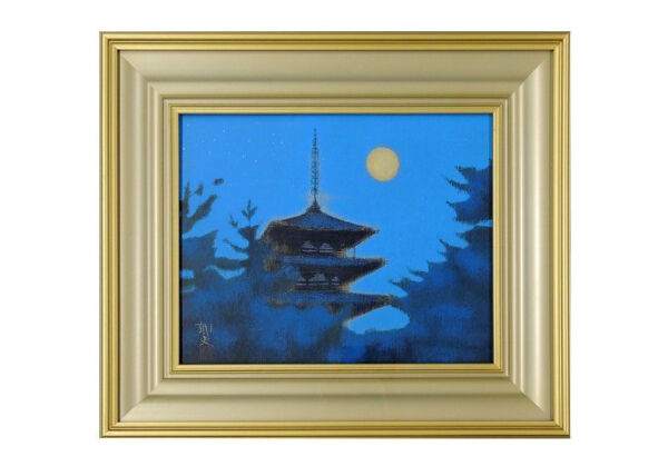 版画 平山郁夫 「法隆寺の塔」 シルクスクリーン 岩絵具仕上げ 額付き