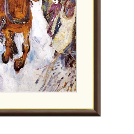 ★ ムンク 「疾走する馬」 額入り 複製画 高精彩工芸画 額絵 額装画  名画 レプリカ 透明アクリル 表現主義 ムンク美術館 J1-117【納期：約1週間】