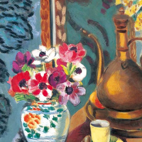 アンリ・マティス 「花とコーヒーカップ」 額入り 複製画 高精彩工芸画 額絵 額装画 アート レプリカ 透明アクリル 表現主義 フォーヴィズム マチス J1-099 【納期：約1週間】