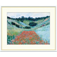 ★ モネ 「くぼ地のヒナゲシ畑」 額入り 複製画 高精彩工芸画 額絵 額装画 名画 レプリカ 透明アクリル 印象派 J1-231 【納期：約1週間】