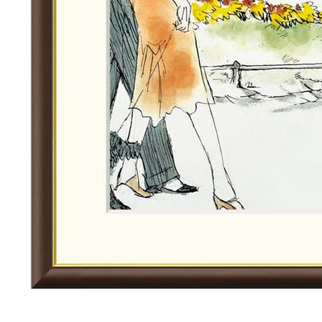 ● 竹久夢二 「ベルリンの公園」 額入り 複製画 高精彩工芸画 日本画 名画 レプリカ 美人画 大正ロマン 夢二郷土美術館（岡山）所蔵 J2-127【納期：約1週間】