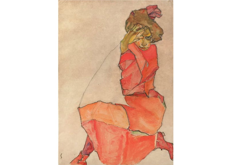 公式サイトでは Egon Schiele、画集画額付 - 美術品
