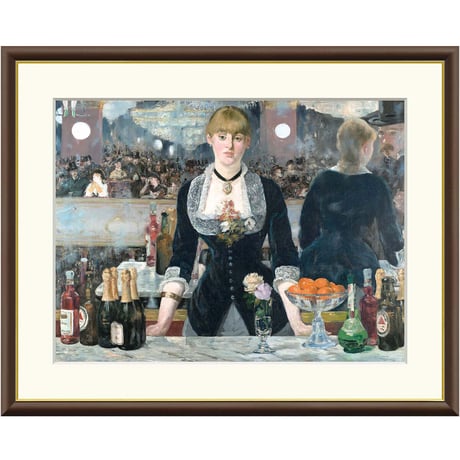 マネ 「フォーリー・ベルジェ―ルのバー」 額入り 複製画 高精彩工芸画 額装画 レプリカ 印象派 人物画 J1-042 【納期：約1週間】
