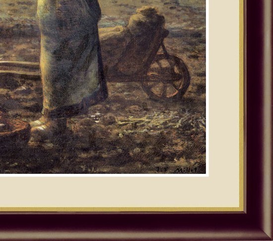 美品】ジャン=フランソワ・ミレー晩鐘絵画複製画ジェル加工高級額装