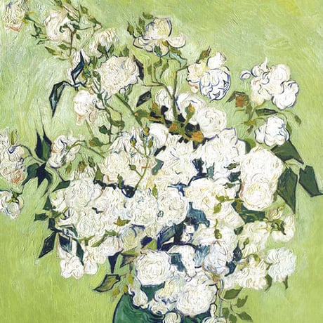 ★ ゴッホ 「薔薇の花瓶」 額入り 複製画 高精彩工芸画 額絵 額装画 名画 レプリカ 透明アクリル ポスト印象派 サン=レミ時代 静物画 花瓶のばら J1-243 【納期：約1週間】
