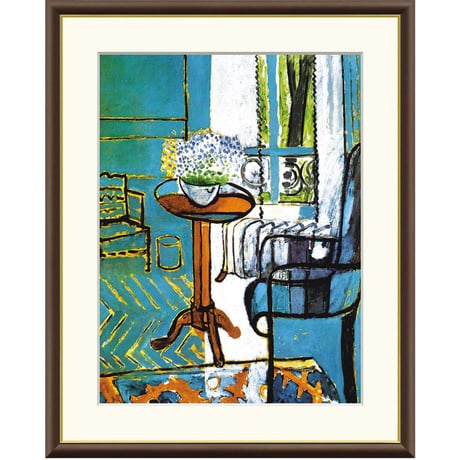 アンリ・マティス 「窓：忘れな草の室内」 額入り 複製画 高精彩工芸画 額絵 額装画 アート レプリカ 透明アクリル 表現主義 フォーヴィズム マチス J1-093 【納期：約1週間】
