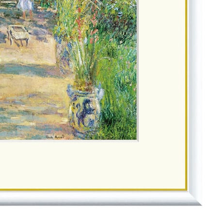★ モネ 「ヴェトゥイユのモネの庭」 額入り 複製画 高精彩工芸画 額絵 額装画 名画 レプリカ 透明アクリル 印象派 J1-230 【納期：約1週間】