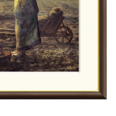 ★ ミレー 「晩鐘」 額入り 複製画 高精彩工芸画 額絵 額装画 名画 レプリカ 透明アクリル バルビゾン派 農民画 祈り アンジェラスの鐘 J1-014 【納期：約1週間】