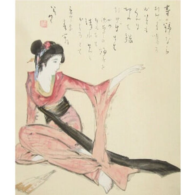 素描夢二の女 竹久夢二 YUMEJITAKEHISA手刷版 素描夢二の女 素描1枚摺