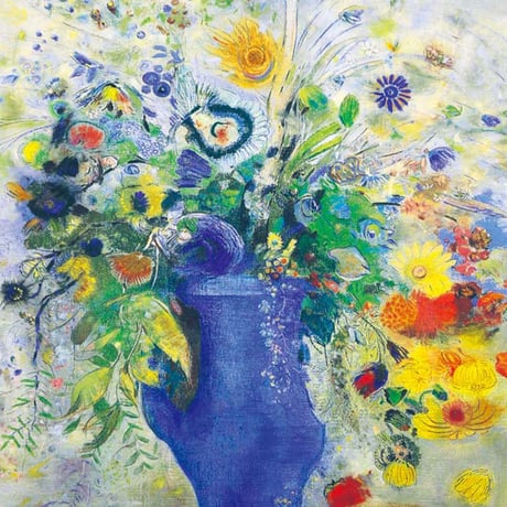 オディロン・ルドン 「グランブーケ」 額入り 複製画 高精彩工芸画 額装画 レプリカ 象徴主義 静物画 花束 J1-152 【納期：約1週間】