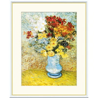 ★ ゴッホ 「ひな菊とアネモネ」 額入り 複製画 高精彩工芸画 額絵 額装画 名画 レプリカ 透明アクリル ポスト印象派 パリ時代 静物画  J1-240 【納期：約1週間】