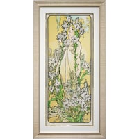 ☆ 版画 ミュシャ 「夜のやすらぎ：四つの時」 ジクレー 複製 額入り